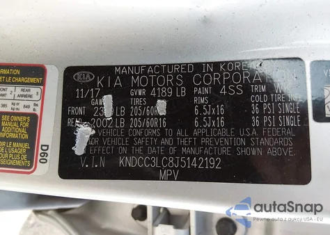 2018 Kia Niro Ex из США, поврежденный, VIN KNDCC3LC8J5142192